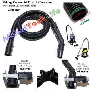 Selang Vacuum id32 Flexible EVA id.32 with Konektor for Vacuum 10Liter 15Liter Krisbow Alphalux dll