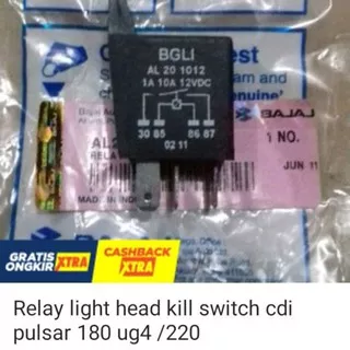 Relay light head kill switch CDI bajaj Pulsar 180ug4 220