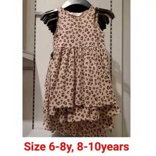 H&M new dress anak perempuan motif leopard coklat