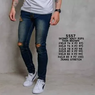 SKINNY  BIKERS JEANS RIPPED SOBEK PRIA PREMIUM