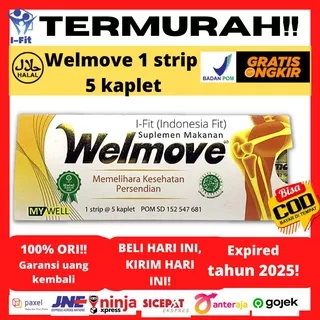 Welmove atau Welmove Ultra per Strip isi 5 Kaplet Suplemen Tulang Mengobati Nyeri dan Radang Sendi Otot Kaku Nyeri Pinggang