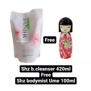shinzui bodywash Refill 420ml bonus parfum shz b.mist Ume 100ml