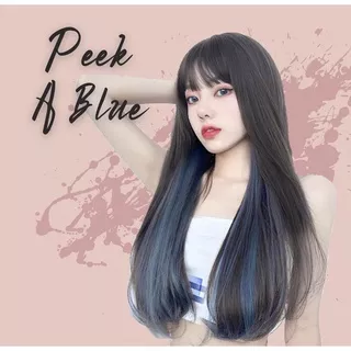 PROMO Wig Peek A blue Black - rambut palsu wanita wig ombre biru wig korea wig 2 warna wig cosplay