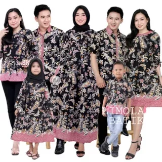 Couple Batik Keluarga Sarimbit Gamis Keluarga Set ayah ibu&anak