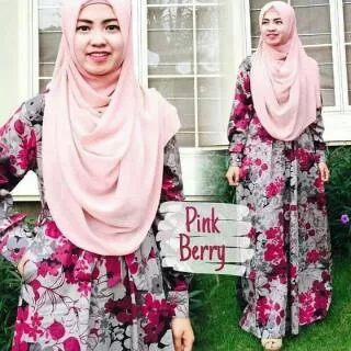 Gamis Katun jepang ORI pink berry/ blue berry