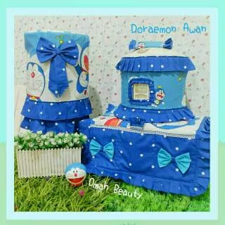 PREORDER GKM Doraemon Biru Sarung Galon Kulkas Magic Com Kartun Karakter Home Kitchen Set Dapur