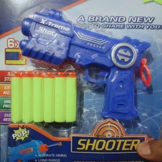 Mainan Pistol Tembakan Soft Gun Peluru Nerf Peluru Busa