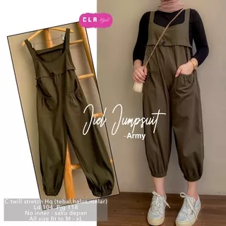 Jiel Jumpsuit Overall Celana Wanita Bahan Katun Twill