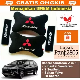 Bantal Mobil XPANDER Hitam Bantal Isi 2 Sandaran Leher Kepala XPANDER BLACK Bantal sandaran mobil Expander hitam