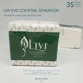 Tissue LIVI EVO Napkin Cocktail Sensation 100 Sheet / Tisu Makan Premium