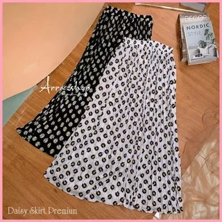 DAISY SKIRT PREMIUM | Rok Bunga Daisy Korea Plisket Besar | Rok Plisket Motif