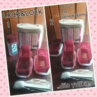 Lunch box Lock&Lock/ Lock n Lock kode HPL762RP(merah) 3susun diskon 15%