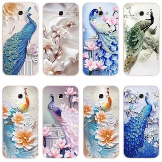 Samsung Galaxy J4 PLUS 2018 J5 prime j5 pro j5 2015 Soft Silicone TPU Casing phone Cases Cover Peacock and Flower