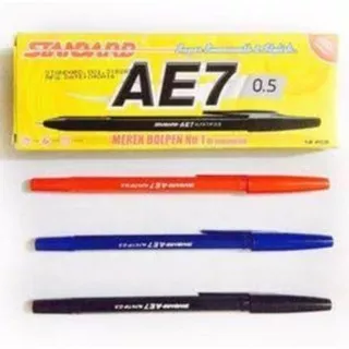 ballpoint standart AE7 ,0.5 !!3 Warna hitam