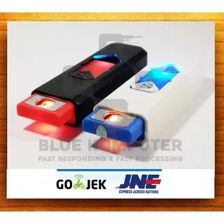 Bluekomputer - USB Rechargeable Lighter / korek api Elektrik USB / Rokok - Termurah COD