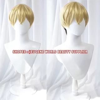 READY STOCK - RAMBUT PALSU WIG COSPLAY ANIME TOKYO REVENGERS WIG MATSUNO CHIFUYU WIG CHIFUYU MATSUNO TOKYO REVENGERS WIG COWO COWOK PRIA PENDEK LURUS OMBRE BLONDE BLACK HITAM PONI DEPAN