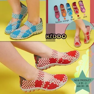 (Fix Stock) Sepatu Anak Kiddo Flat Junior JB1-2 Red&Blue Include Box Original