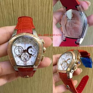 Jam Tangan Unisex Aigner Palermo A58500 Swiss Made Kulit RednWhite