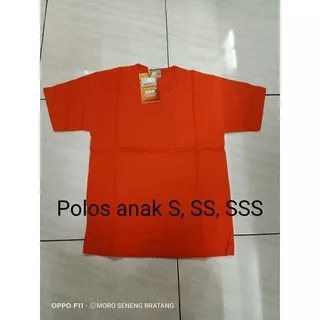 kaos polos lengan pendek anak pallmall SSS SS S Putih Hitam Merah Biru Hijau Pink Kuning Oranye Ungu
