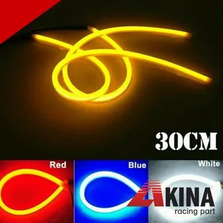 LAMPU LED ALIS NEON 30CM DRL FLEXIBLE/FLEXSIBEL VARIASI MOTOR MOBIL