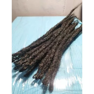 Paket rambut gimbal/dreadlock sintetis hitam 25cm(30 ujung)