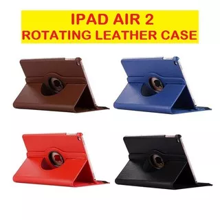 iPad Air 2 A1566 A1567 Rotating Leather Flip Book Stand Cover Case Casing Kesing Sarung Flipcover