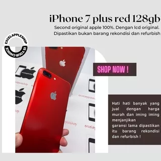 Iphone 7 plus 128gb red Second Fullset Lcd Original 100% Mulus No Recond No Refurb