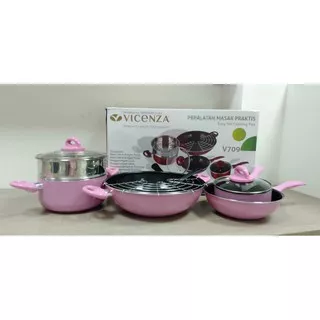 Panci Vicenza Set V709 9pcs - vicenza panci set - panci set teflon -panci set warna - panci set cantik