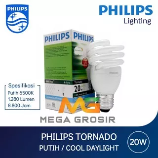 Lampu Philips Tornado 20W Putih Cool Daylight 6500K Spiral 20 Watt W 20Watt Hemat Energi Grosir