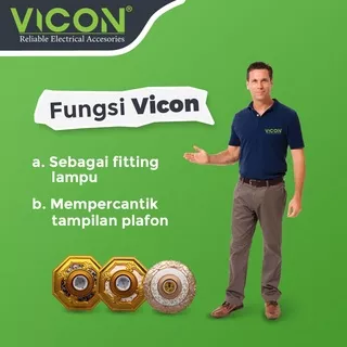 fiting lampu hias fitting plafon modern vicon terminal kuningan