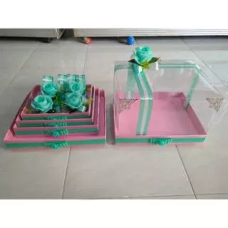 Kotak hantaran pink toska isi 5 box