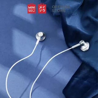 MINISO Official Music Metal Earphone Earbuds In-Ear Headphone Clear voice Menghadirkan tas earphone