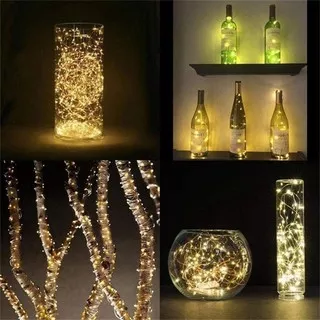 LED Light Line Garland Kawat Gabus String Peri Lampu untuk Botol Kaca Kerajinan Dekorasi Valentine