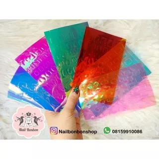 Nail Bonbon Aurora Nail Film Korean Ice Nailart Broken Glass Foil Hiasan Kuku Pelangi Rainbow Nails