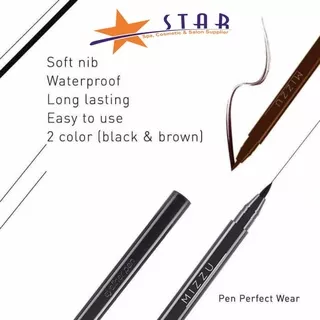 ?STAR? mizzu Eyeliner Pen (Black/Brown) (eye liner spidol) untuk kelopak mata normal dan kering Packaging Random