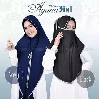 KHIMAR AYANA 3IN1 || jilbab safety mask niqab || jilbab 3IN1 || jilbab niqab