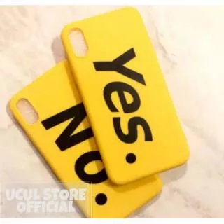 Yes No Yellow Softcase Doff HD Print Full Cover Case - Iphone 6+ 6s+ 7 7s 7+ 8 8+ X Xs