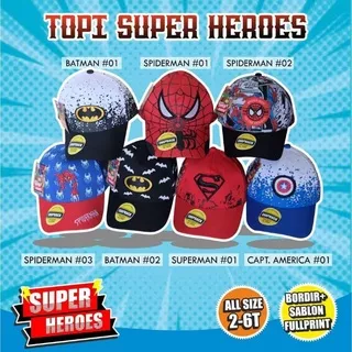 Topi SUPER HERO by LITTLE SPACE/TOPI superman /topi bassball anak lakilaki / topi batman