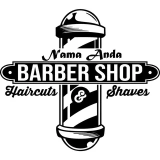 STICKER BARBER SHOP HAIR CUTS CUSTOM STICKER DINDING STICKER CUTTING