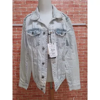 preloved jaket jeans pull&bear/jaket denim/ripped jacket/original store/thrift