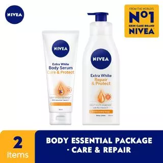 Nivea Extra White Body Lotion Repair & Protect 400 mL + Extra White Body Serum Care Protect 180 mL