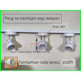 Lampu track GU5.3 / MR16 Lampu track dengan LED 5W, segi delapan dan bulat, putih / hitam