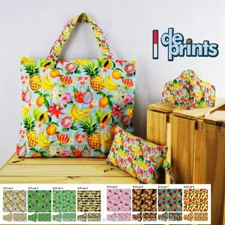 Tote bag  45cm x 42cm / Pouch / Masker / Tas Belanja / tote bag motif / pouch motif - S-Fruit