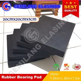 Rubber Elastomer Bearing Pad | Uk. 20x20x5cm | Karet Bantalan Jembatan | Karet Landasan  Mesin Besar