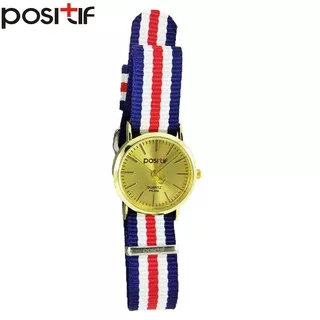 Jam Tangan Analog Wanita Merk POSITIF Cartagena PS-096 Emas Bendera Original Impor Tahan Air 1 ATM