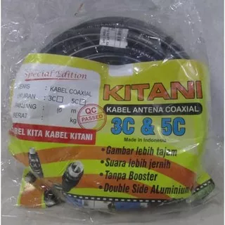 KABEL ANTENNA TV COAXIAL 5C CABLE TV ANTENNA KABEL TV DIGITAL KITANI 10 METER