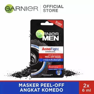 Garnier Acno Fight Charcoal Anti-Blackhead Peel-Off Mask Skin Care 2x6ml (Masker Wajah Pria)