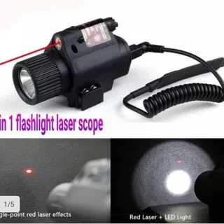 Senter led senapan 20mm railmount red laser scope sight-senter