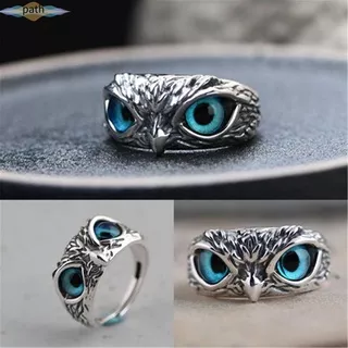 PATH Demon Owl Eye Gift Open Adjustable Statement Ring Lovers Mother`s Day Jewelry Retro Animal Style Vintage Ring