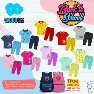 Setelan anak Cloud bee free back pack tas